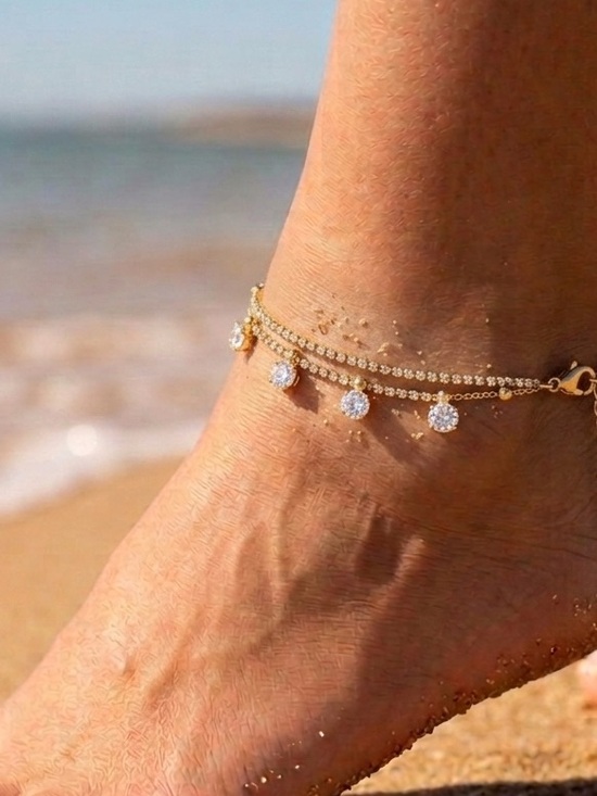 SC JEWELRY Jewelry - 3/$40! Dainty Gold Layered Anklet | 14k Gold Plated Water Resistant Summer